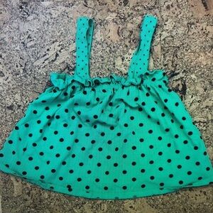 Polka Dot Kids Camisole - Teal and Black
